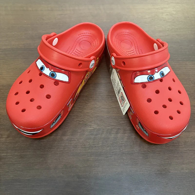 

Disney Children Pixar Lightninged Mcqueens Cartoon Solid Waterproof Slippers Fit Outdoor Sandals Breathable EVA Shoes Xmas Gift