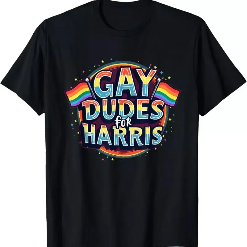 Gay Dudes For Harris Walz 2024 Rainbow Flag Pride Ally Lgbt T Shirt Webp