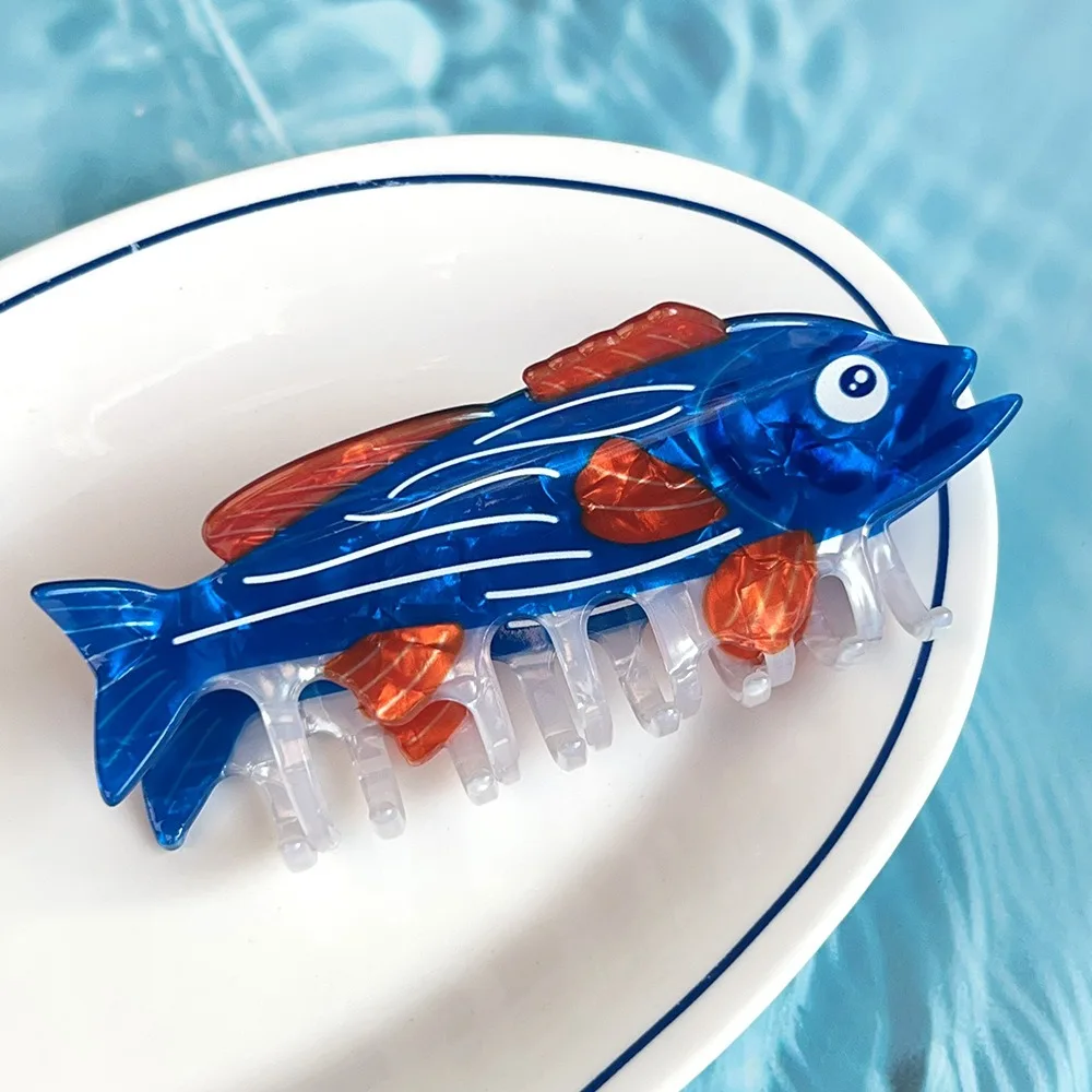 

Hairpin Ocean Animal Hair Claw Goldfish Large Marine Life Fish Hair Clip Geometry Korean Style Headwear Fish Grab Clip Vacation