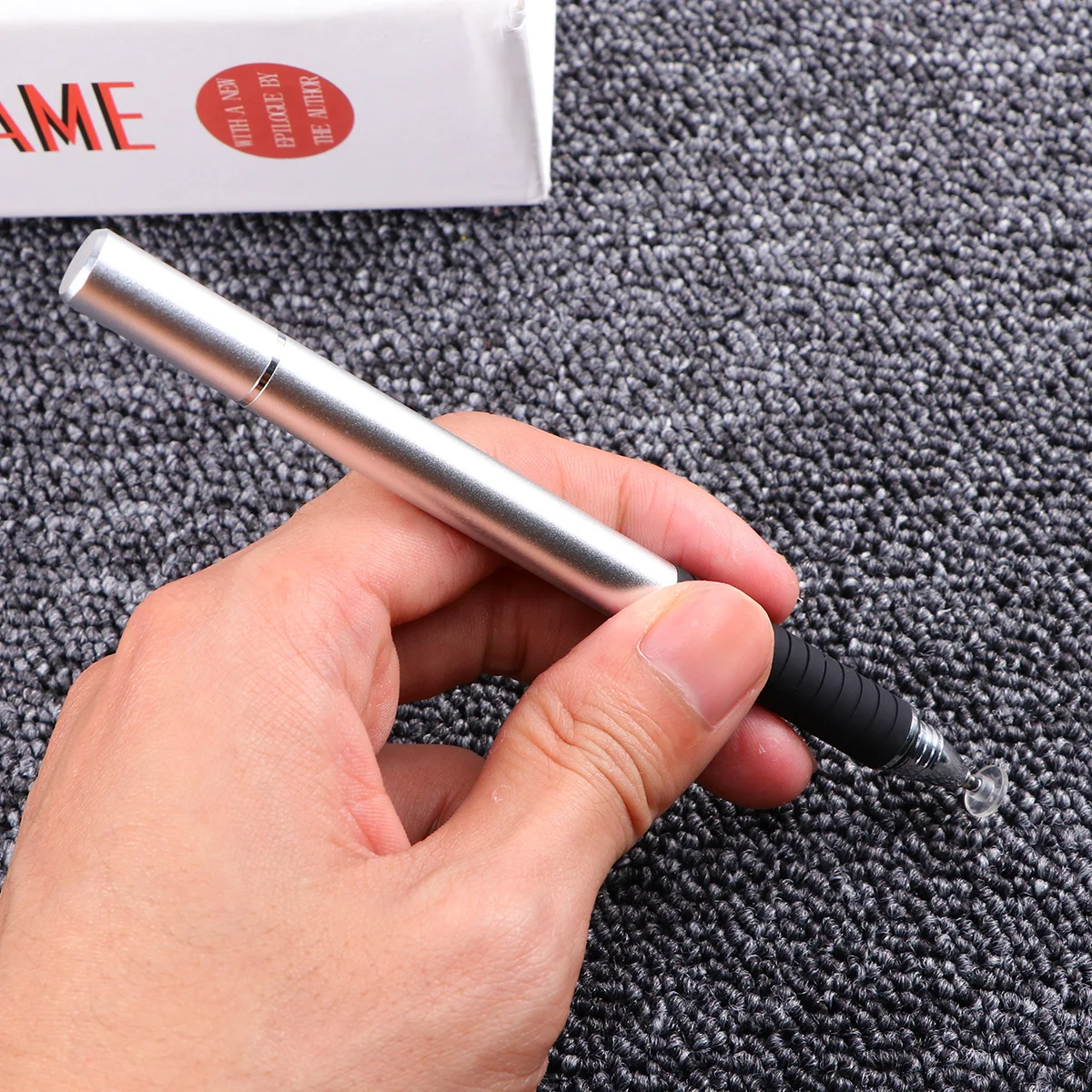 

Touch Screen Stylus Pen Capacitive 2 In 1 Disc Fiber Tip For Tablets Cell Phones Drawing Note Taking Silver