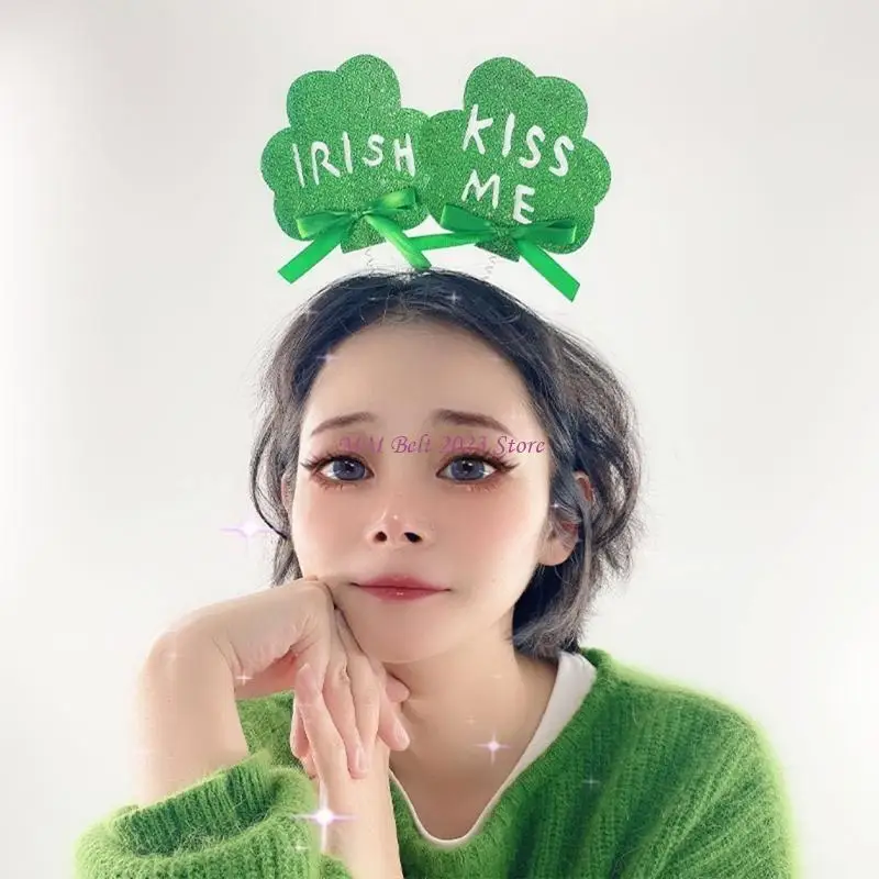 49ME 축제 헤어 밴드 세인트 패트릭 데이 파티 모자를 쓰고 있죠 성인 키즈 유니버설 머리띠