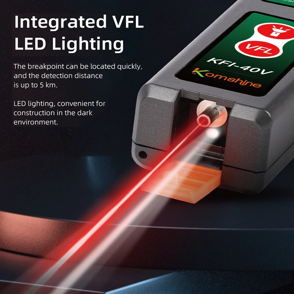 New Upgrade Komshine KFI-40 Optical Fiber Identifier Identificador De Trafico FTTH 800-1700 Come With 10mW VFL