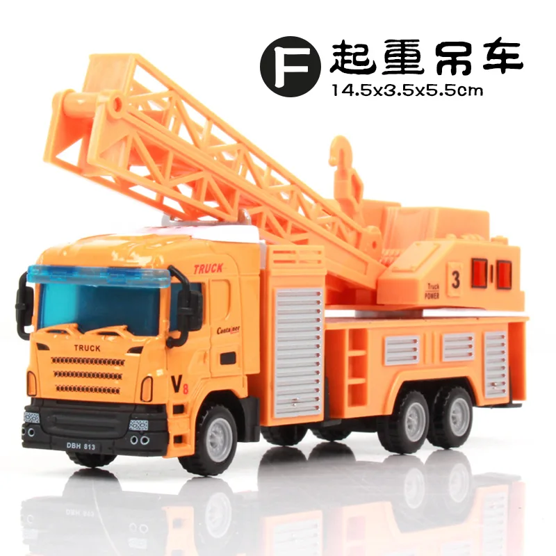 ดึงกลับโลหะผสมวิศวกรรมรถของเล่นเด็กทารกรถยกรถขุดรถบรรทุกเครนรถ 2-3-6 ปี B160