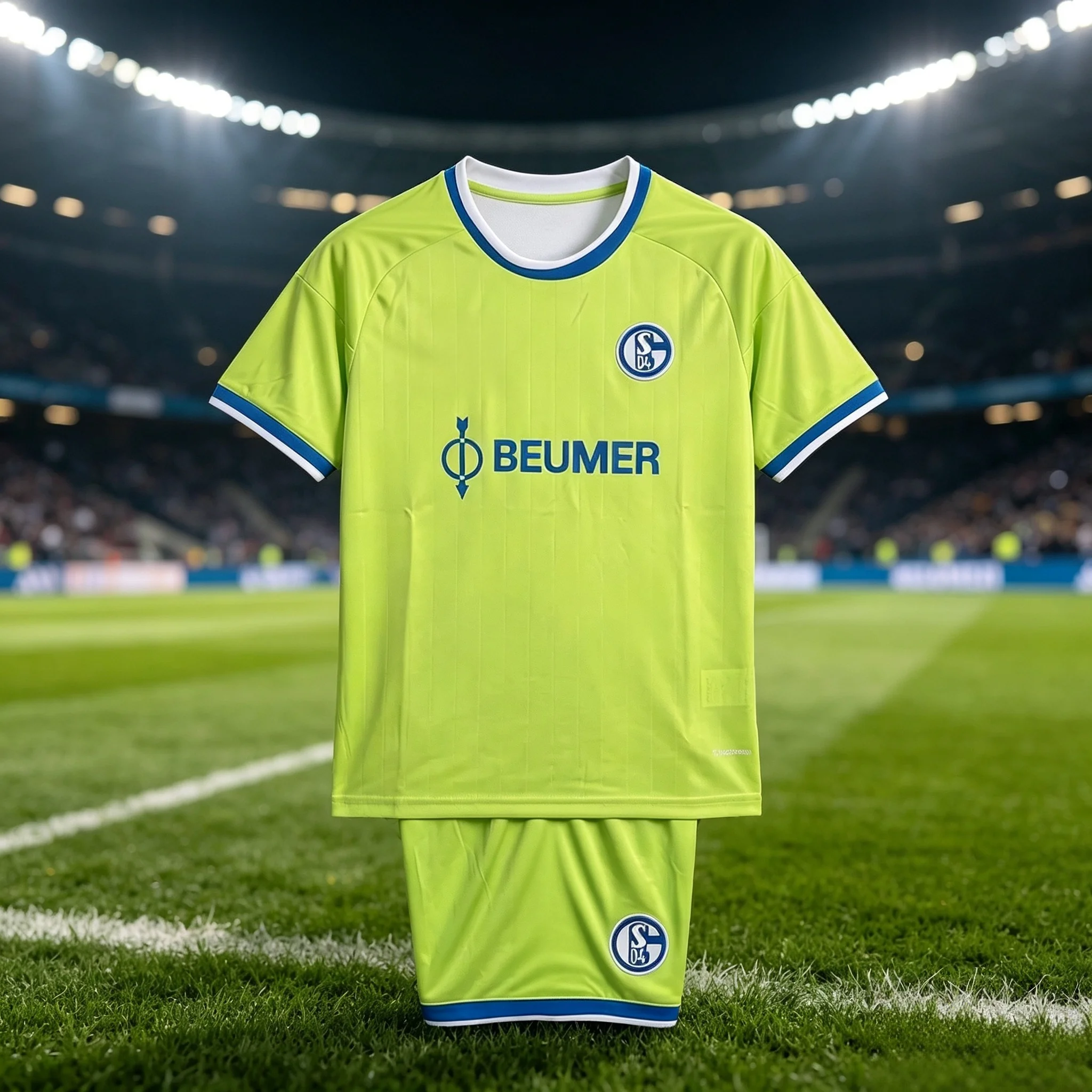 2627 Neues Schalke Fan Fußballtrikot 3D-Druck Schnelltrocknend Sportlich Lässiges Herren-Set T-Shirt Familien-Set