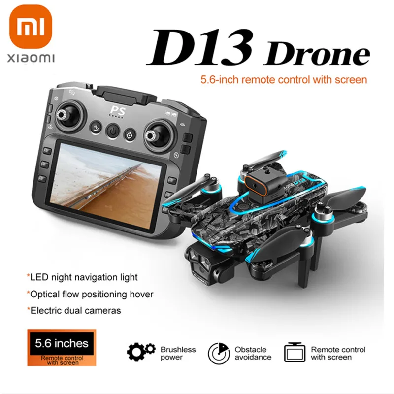 샤오미 D13 드론 전문가용 4K 카메라 항공 촬영 스크린 리모컨 포함 메모리 카드 FPV 드론 RC 쿼드콥터