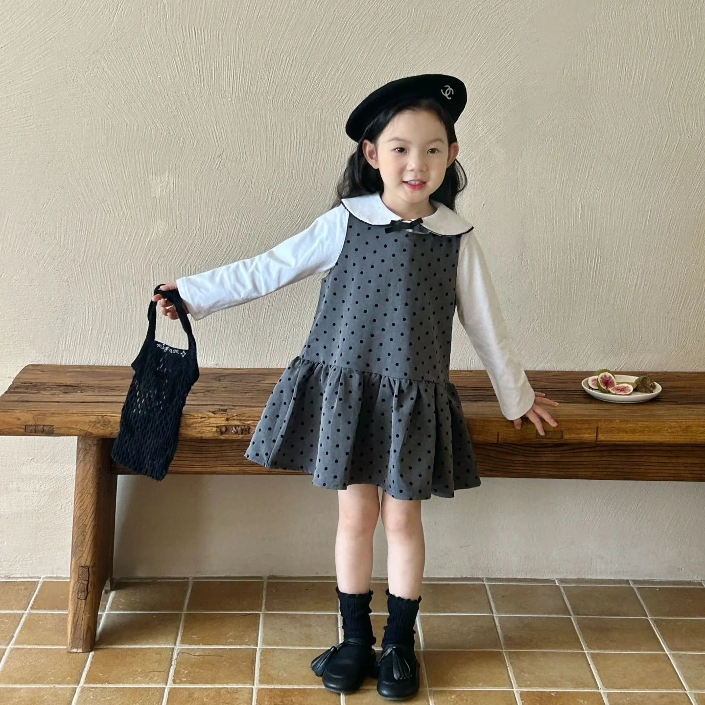 Girls Casual Dresses Autumn New Childrens Clothing Korean Vest Skirt Versatile Lotus Leaf Edge Princess 2024 Fashion Causal