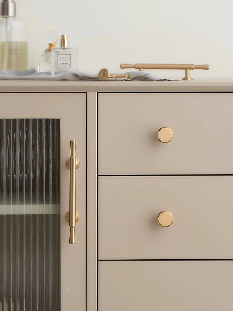 100% Brass Cabinet Handles Brushed Gold Modern Wardrobe Bar Handle Drawer Knobs Furniture Pull Bar Handle Door Hardware