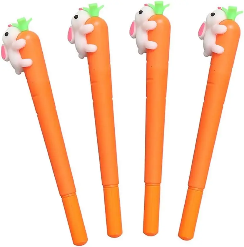 12 pcs Carrot Bunny Rabbit Gel ink Pen,Easter Gift Easter Party Decoration