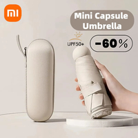 Xiaomi Mini Capsule Umbrella Portable Foldable Sunshade Sunscreen Rain Black Rubber Alloy Handle UV Protection Sun Rain Dual Use