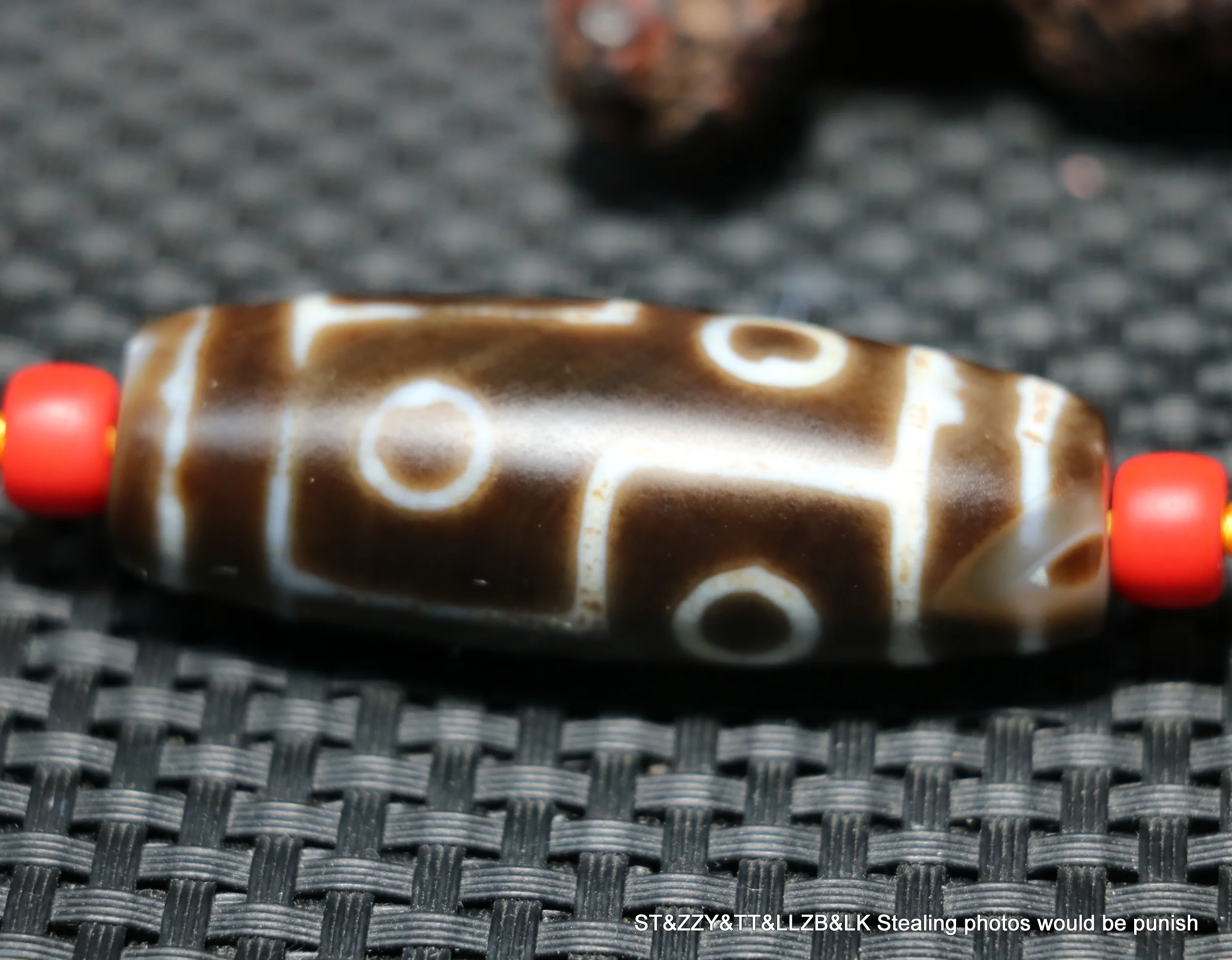 Big Treasure Talisman Magic Energy Tibetan old Agate Healthy Symbol 6 Eye dZi Bead Amulet Pendant FR timestown UP0610B2