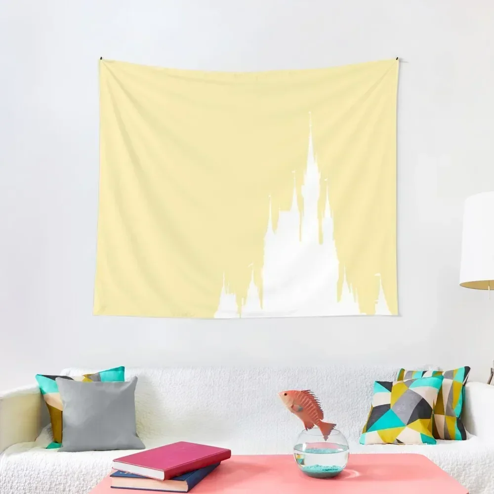 

Magic Castle Silhouette Sunflower Yellow #Pastel Tapestry Hanging Wall Tapestry