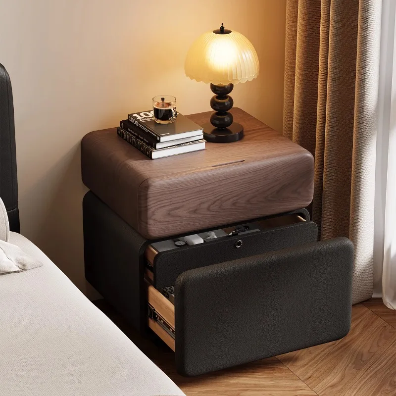 

Italiya Classic Black Nightstands Dark Brown Minimalist Modern Nightstands Storage Design Wood Mesitas De Noche Home Furniture
