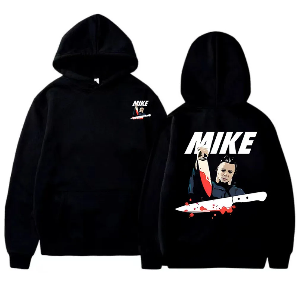 

2024 Halloween horror movie's funny print of men's unisex top hip hop street fashion costume fleece hoodie hoodie