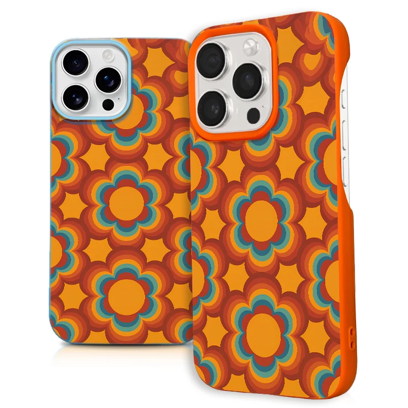 

Retro Floral Phone Case for iPhone 16 15 14 13 12 11 Plus Pro Max Stylish Patterned Design