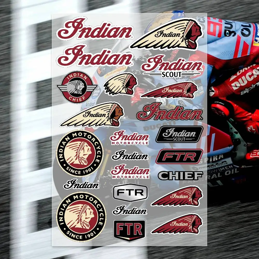 Image of InD-iA-n Aufkleber-Set Hochwertige Gedruckte und Geschnittene Aufkleber Motorrad-Sticker