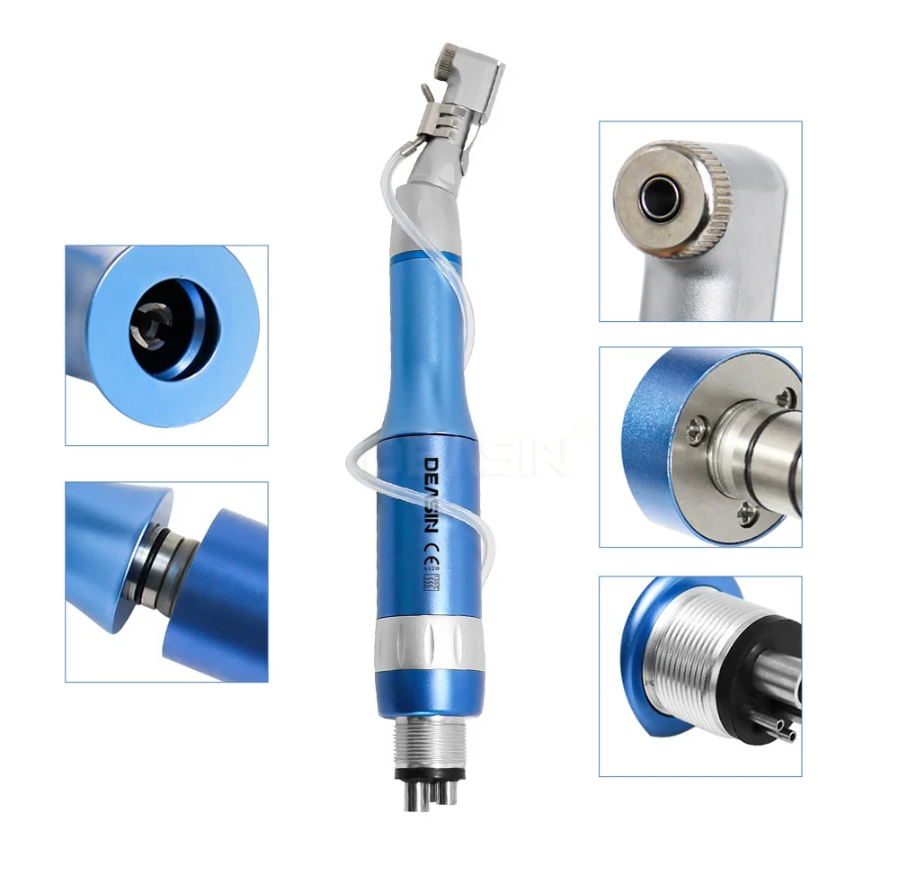 5-teiliges Set Dental Hoch- & Niedriggeschwindigkeits-Handstücke, Bunte Gerade Winkelstücke, Luftmotor, Einweg-Wasserspray, Luftturbine 2/4 Löcher – Detail 7
