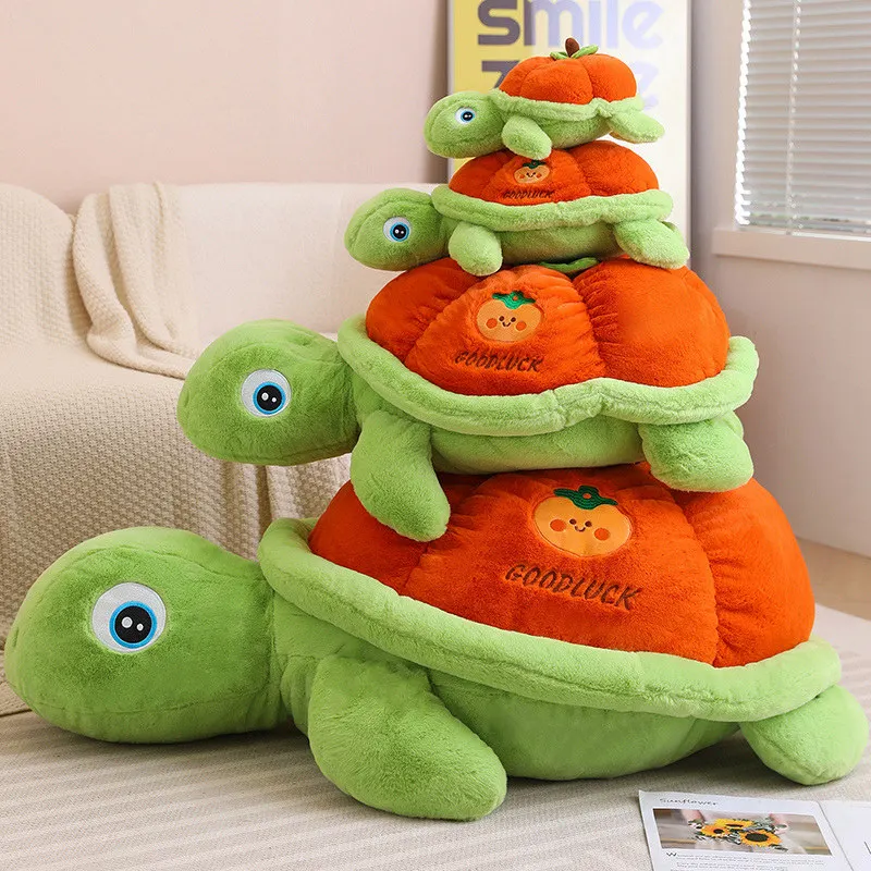 Creative Cartoon Persimmon Shell Turtle Plush Toy Stuffed Animals Fruits Plushies Throw Pillow Anime Soft Kids Toys for Girls