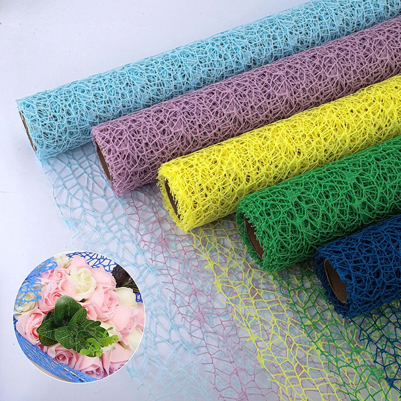 50cm*4.5m/Roll Flower Wrapping Mesh Paper Iregular Hollow Net Wrapper Floral Bouquet Paper Fresh Flower Florist Packaging Sheet.
