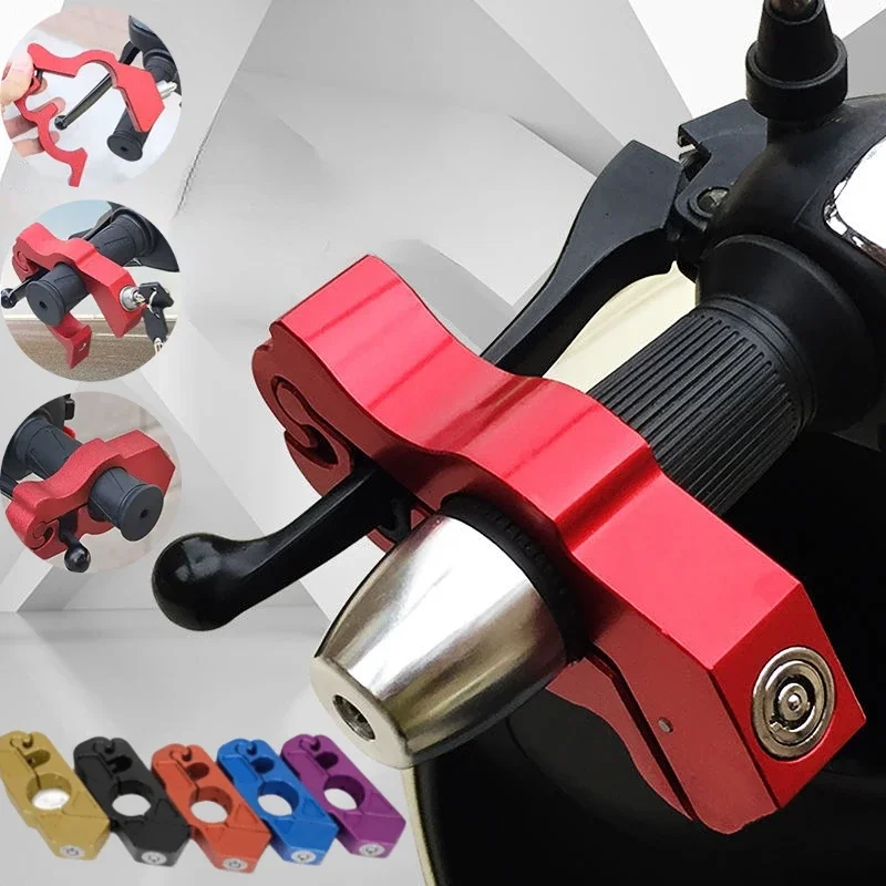 

Motorcycle Grip Lock Security Safety Handlebar Handset Locking Fit Scooter ATV Dirt Street Bikes Anti Theft Alarm System