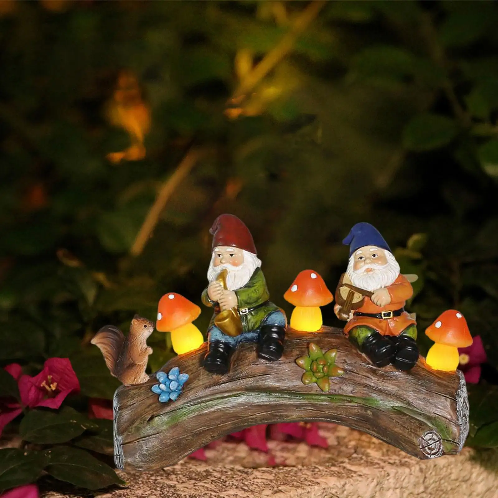 Santa Claus Statue Solar Light Landscape Light Resin Crafts Garden Statue Santa Claus for Garden Patio Courtyard Balcony Porch