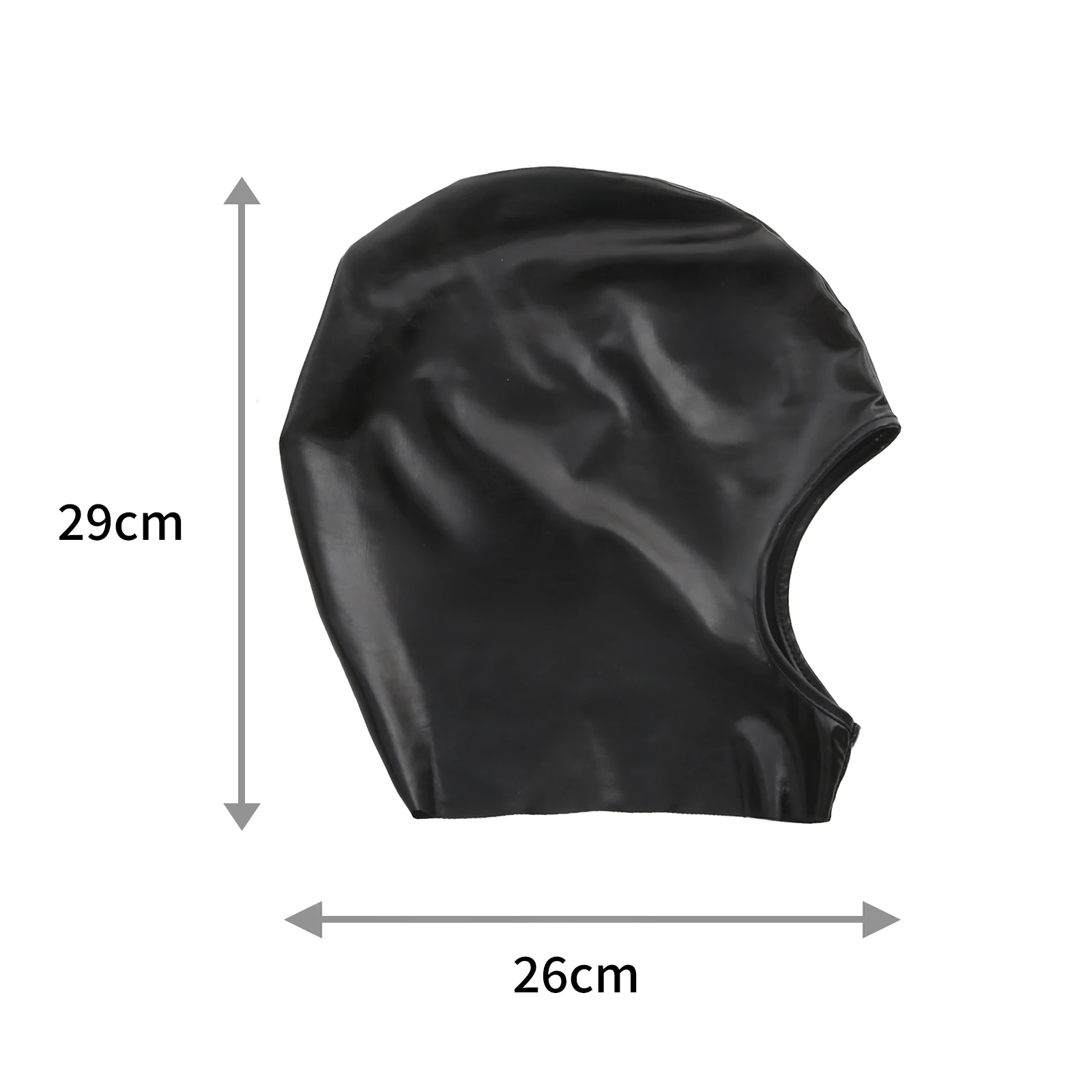Hood Face Mask Faux Leather Head Cover Men Sexy Blindfold Cap Open Mouth Gothic Club Wear Wet-look Cosplay Halloween Role Play