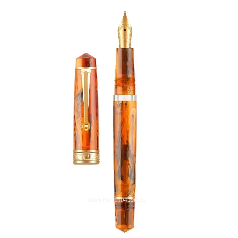 Hot Resin Asvine P20 Fountain Pen Acrylic No.6 EF/F/M Nib Retro Hard Rubber Ink Pen Large Capacity Luxury Writing Office School
