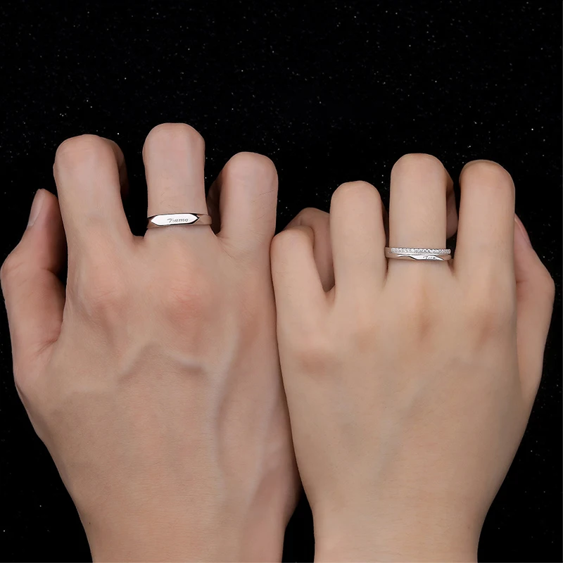 JYJIAYUJY 100% Whole Original Pure Silver S999 Couple Ring Tiamo Italian I Love You In Stock Jewelry Gift Daily Use JYCPR04