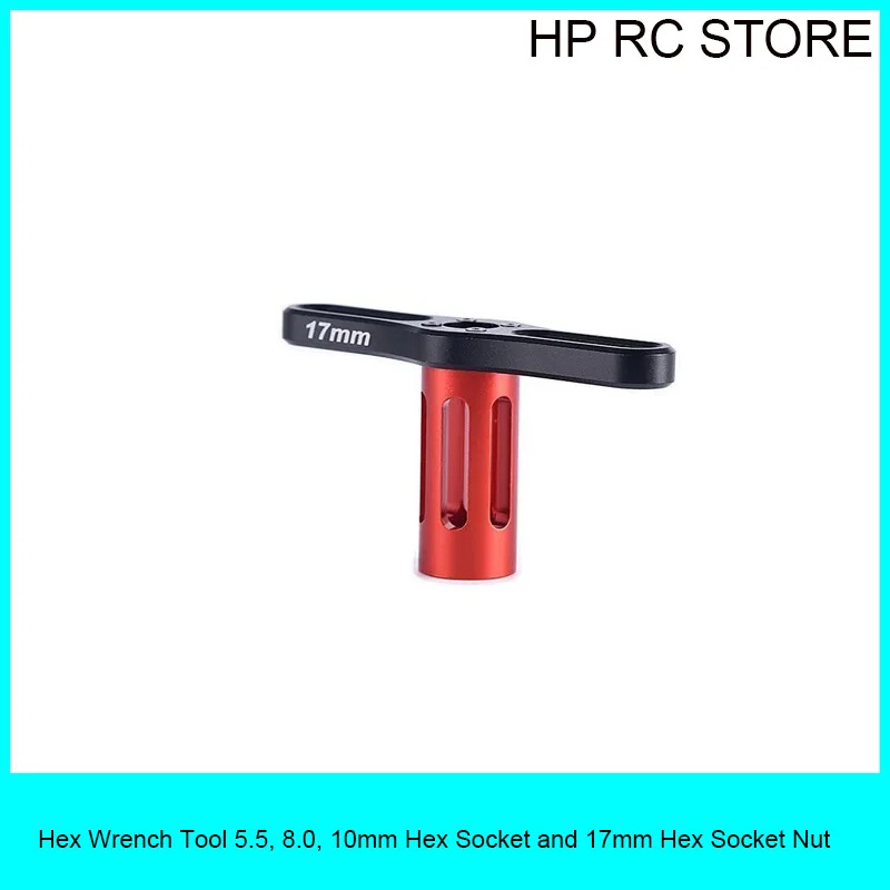 Hex Wrench Tool 5.5, 8.0, 10mm Hex Socket and 17mm Hex Socket Nut & Cap for Model Aircraft and RC Car Repair