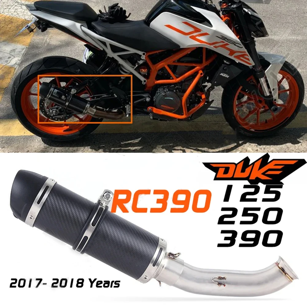 

Полный выхлопной глушитель мотоцикла, среднее звено, труба для DUKE 200 250 RC 390 RC 390 без шнуровки