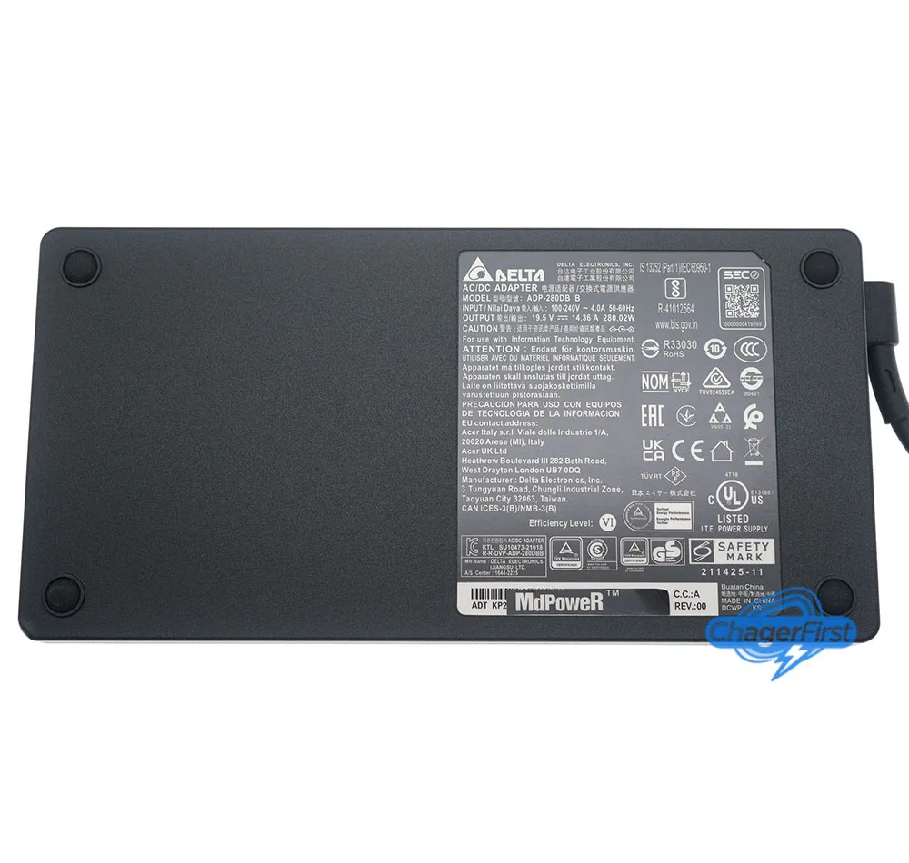 Original Delta 19.5V 14.36A ADP-280DB B 280W For Acer Predator Helios 300 PH315 Nitro 5 AN515-46 AN515-58 AC Adapter Charger