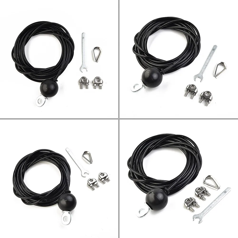 DIY Cable Gym Steel Wire Rope Gym Attachments Equipment Repair Kit Tool 100kg 1PCS/set 5mm Thickness Black Coated