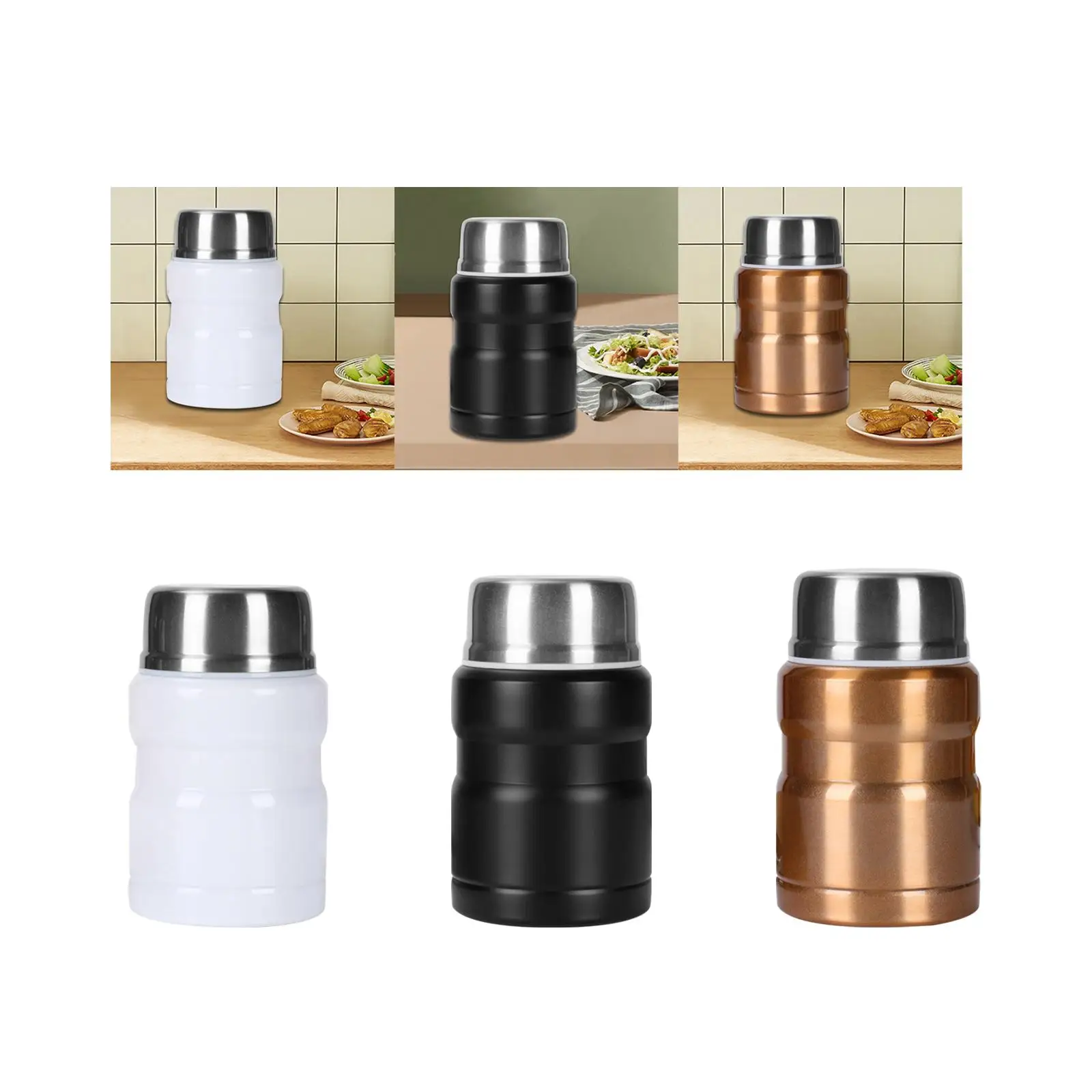 Flask for Hot Cold Food Portable Insulated Soup Container 500ml Thermal Flask for Cold Drink Picnic Barbecue Camping Ice Cream