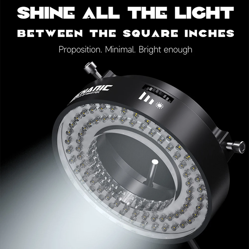 Lampu Iluminator Lampu Cincin LED Mikroskop L144 L72 Mekanik untuk Kamera Mikroskop Industri Kaca Pembesar Sumber Cahaya Lingkaran