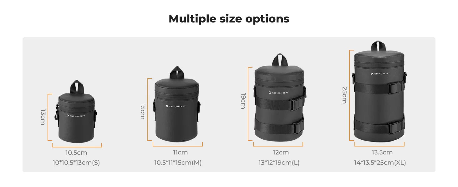 K&F Concept Kamera-Objektivtasche, Objektivtasche, wasserdichter Reißverschluss, stoßfester Rundum-Kameraobjektivtasche für DSLR-Objektive – Detail 9