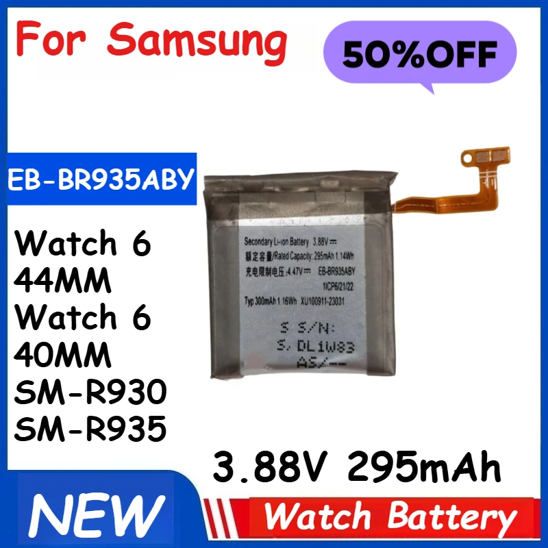 

295mAh-417mAh Phone Battery EB-BR935ABY EB-BR945ABY for Samsung Galaxy Watch 6 44MM Watch 6 40MM SM-R930 SM-R935 Smart Watch