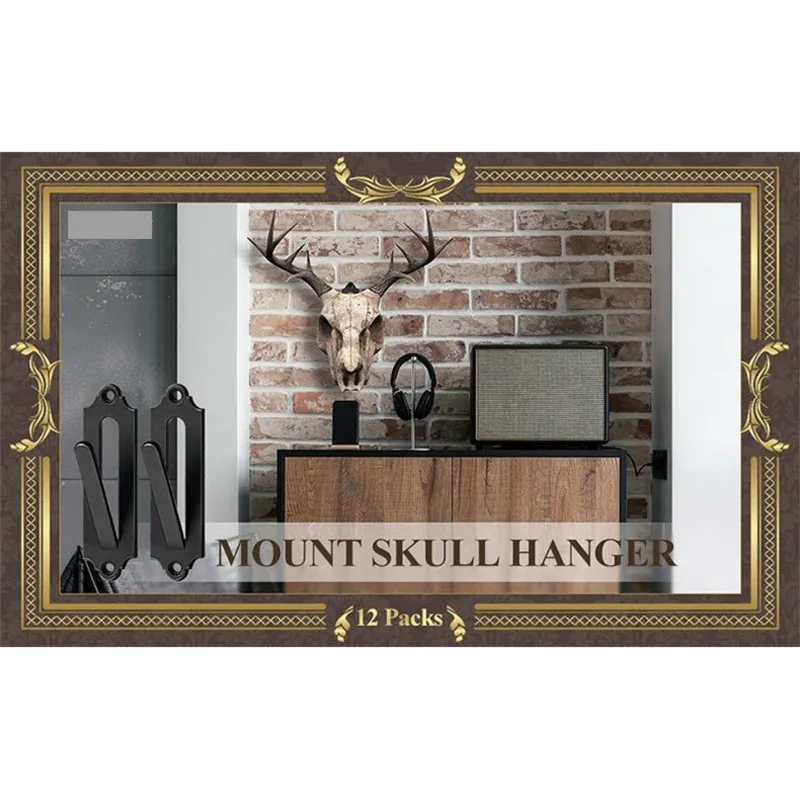 

A03F-Craft Decorative Hooks For Hanging Deer-Metal Animal Skull Bracket-Skull Head Wall Hook For Indoor Outdoor Decor