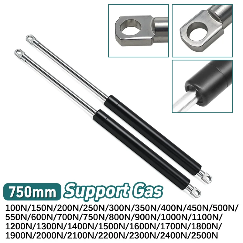2pcs 750mm Car Gas Strut Bars Spring Hood Support Rod Shock Lift for RV Bed Window Bus Caravans 700N 800N 900N 1000N 1200N-2500N