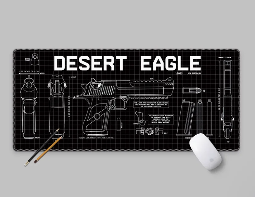 Barrett Sniper Rifle Mouse Pad with Ultra Large Blueprint Design Laptop Office Gaming Desk Mat Anime Mats Carpet Mousepad Gamer