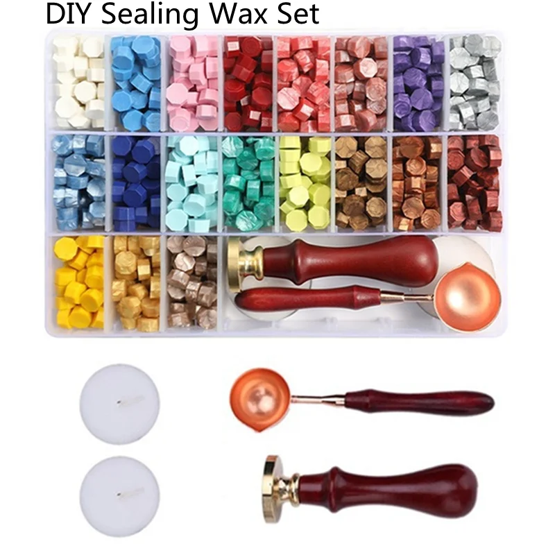 

DIY Sealing Wax Tablet Set Sealing Vintage Octagonal Sealing Powder Lacquer Particle Wax Lacquer Seal Stamp for DIY Scrapbooking