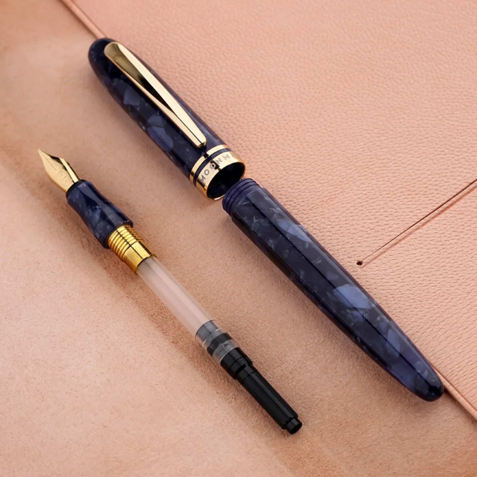 Imagem -05 - Mahohn M200 Resin Fountain Pen Canetas Caligrafia Caixa de Presente Material Escolar Papelaria Adulto Masculino Feminino Estudantes