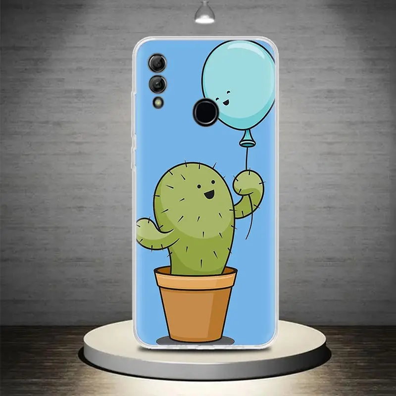 Cactus Vintage Flower Phone Case Capa For Huawei Honor 9 10 Lite 9X 8X 8A 8S Y5 Y6 Y7 Y9 P Smart Z 2019 1020i Pattern Coque Cove