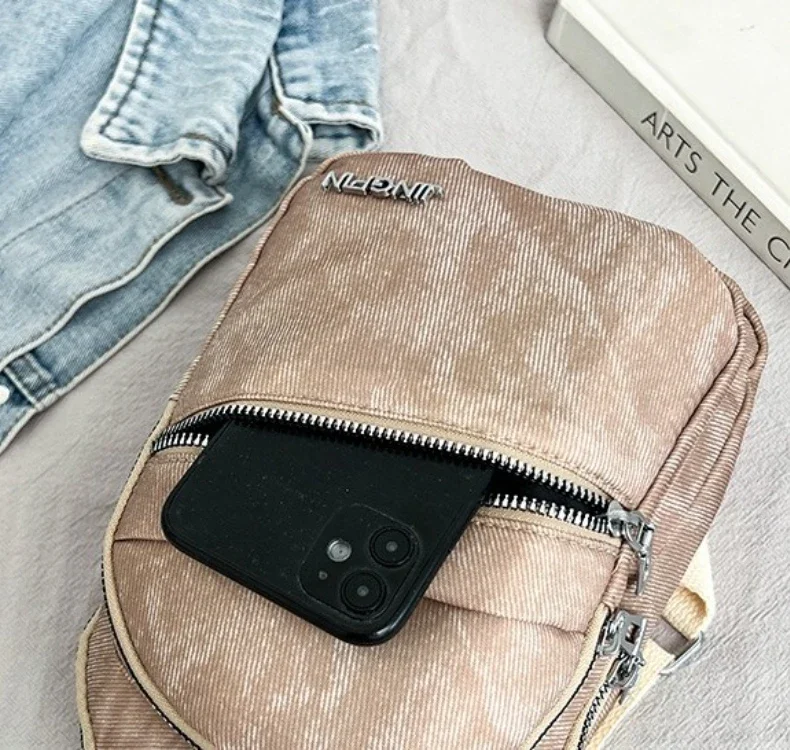 Koreanische Version Vielseitige Weiche Leder-Brusttasche für Herren Große Kapazität Reise-Umhängetasche für Damen Rucksack – Detail 11