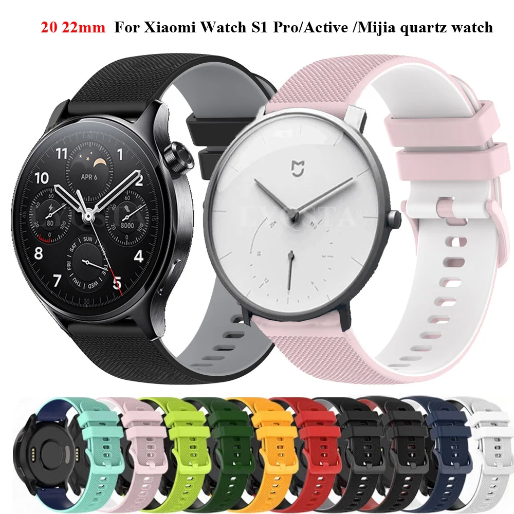 For Xiaomi MI Watch S1 pro/Active Strap Silicone Bracelet 20/22mm Watchband Mi Watch Color sports edition For Xiaomi MI Watch