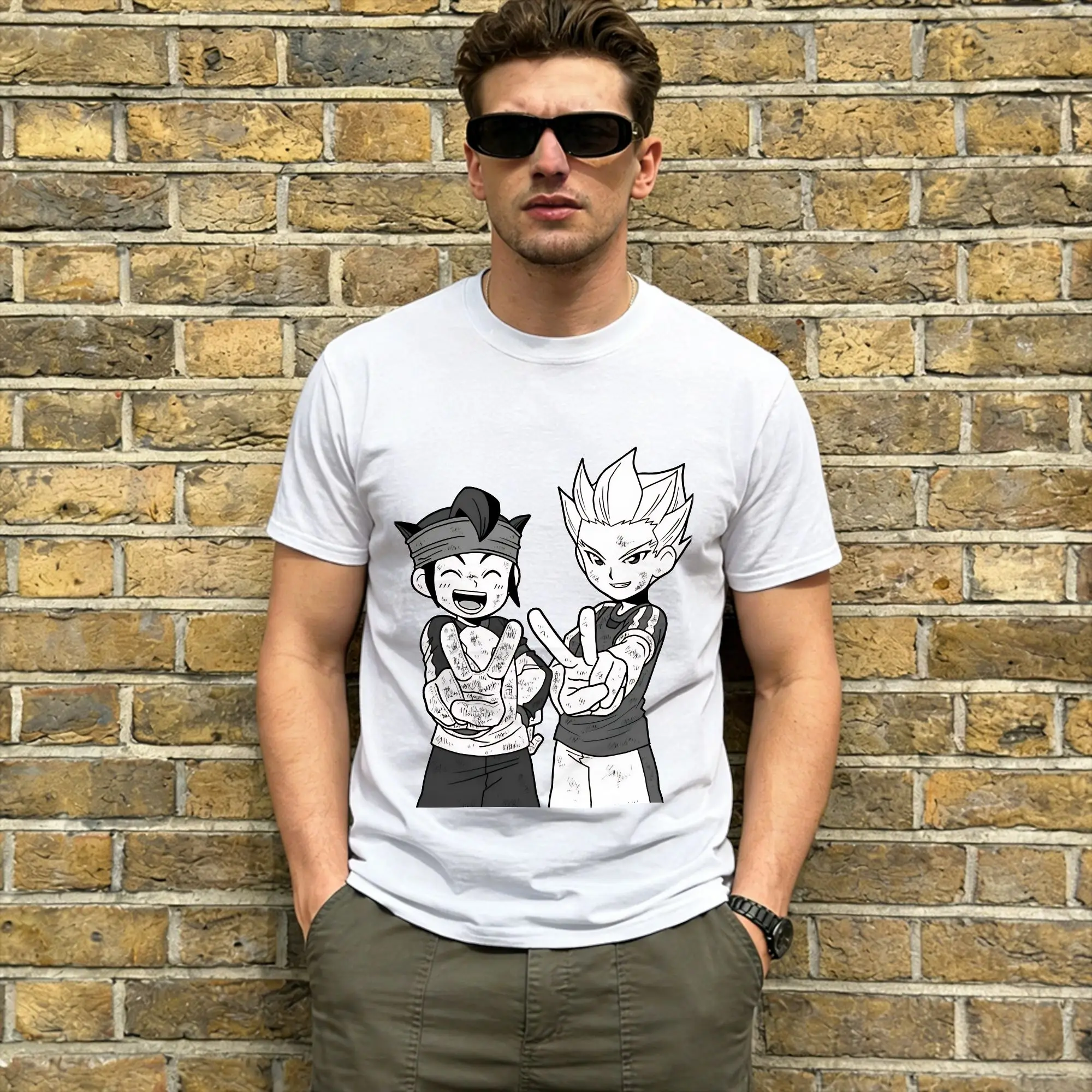 Novelty Inazuma Eleven T-Shirt for Men Crewneck 100% Cotton T Shirt Axel Blaze Short Sleeve Tee Shirt Gift Idea Tops