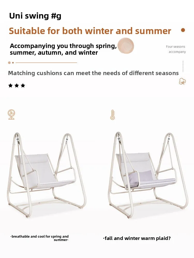 %Leaf Steel Swing Chair Hammock-Outdoor Courtyard Balcony Double-Person Adult Rocking Trendy Hanging Chair
