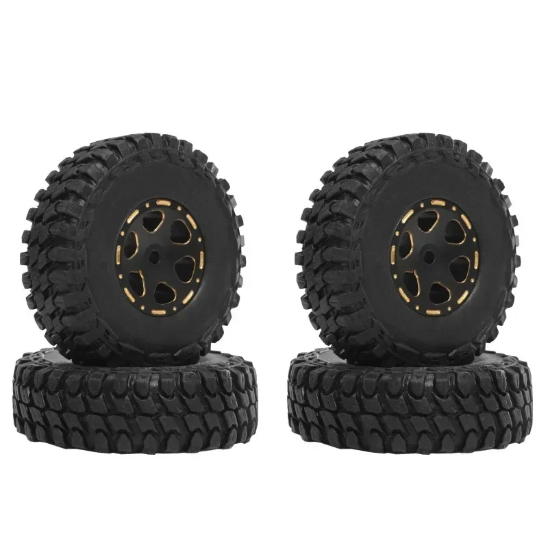 

FOR Black Coating Brass 1.0" Beadlock Wheel Tires Set for 1/24 1/18 RC Crawler Car Axial SCX24 AX24 TRX4M FCX24