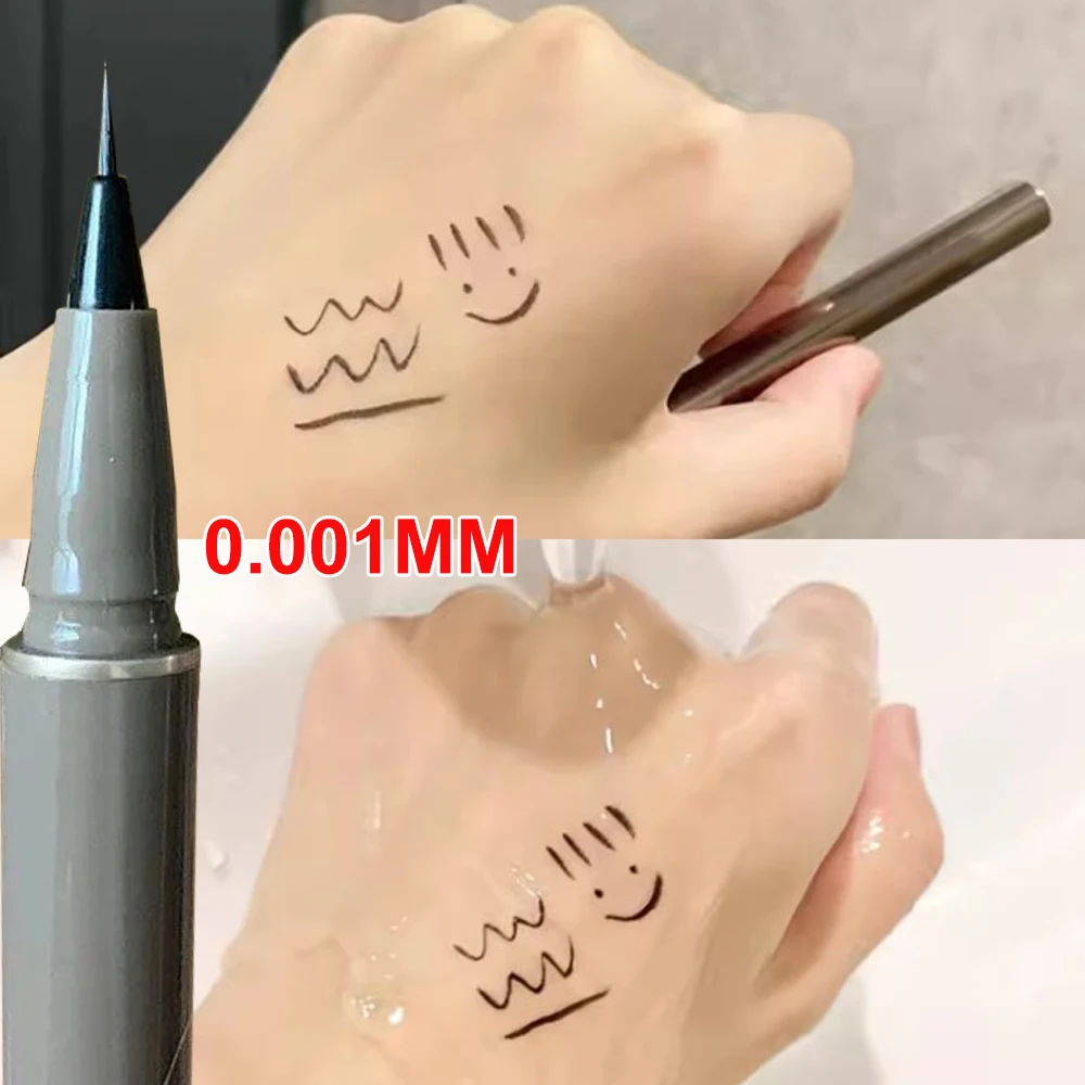 Penna per Eyeliner liquido a testa sottile impermeabile Quick Dry Matte Black Brown Natural Eye Liner Pencil Smooth Eye trucco coreano per le donne