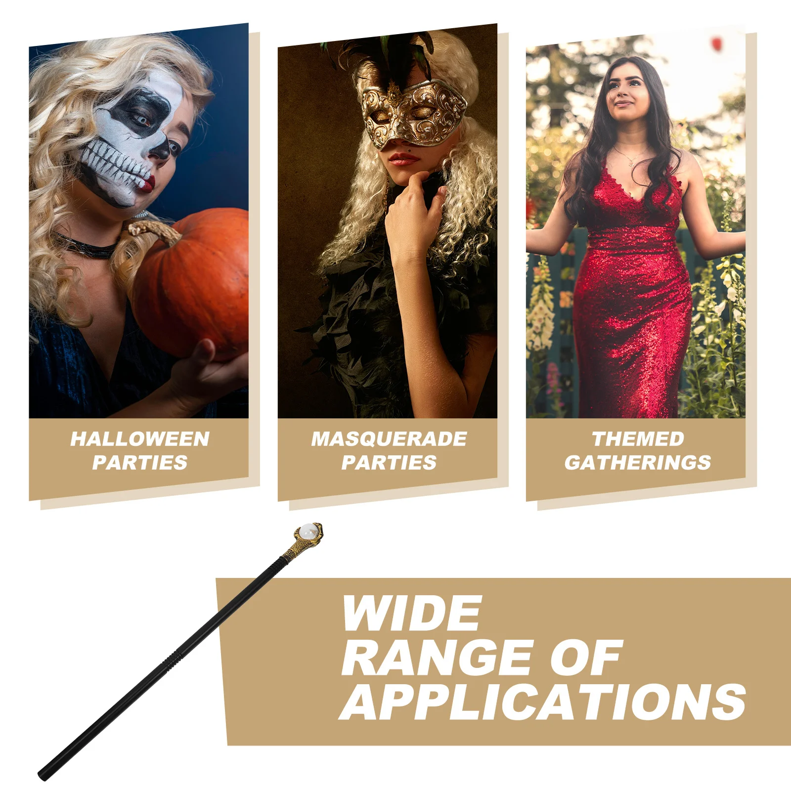 

Gold Claw Halloween Walking Cane Punk Style Decorative Prop Party Supplies Cosplay Cane Stand Out Halloween Accessories