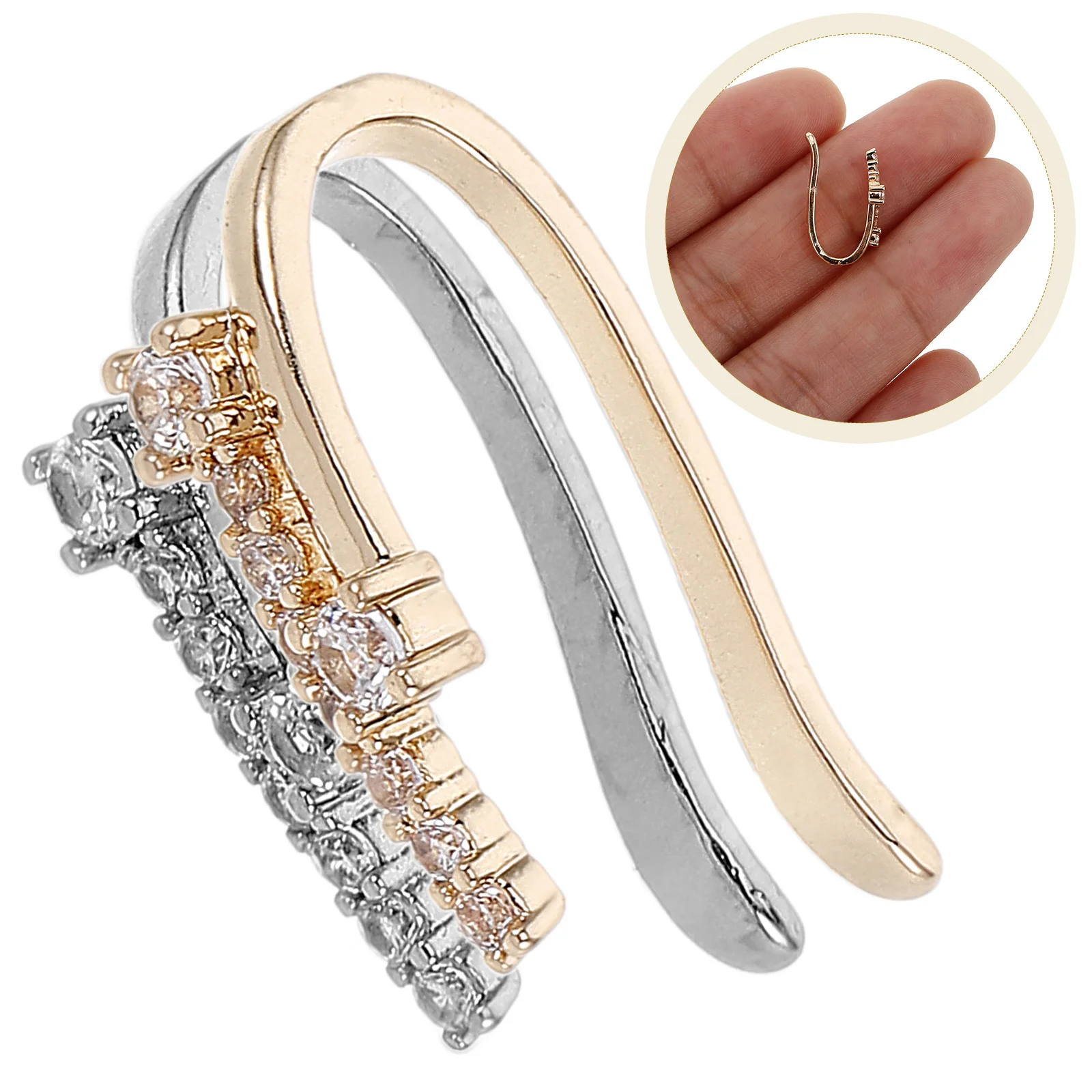 2 قطعة حلقة الأنف غير المثقوبة T على شكل مشبك على الحاجز الصناعي مجوهرات تألق زركونيا الأنف الدائري الكفة الغضروف وهمية هوب