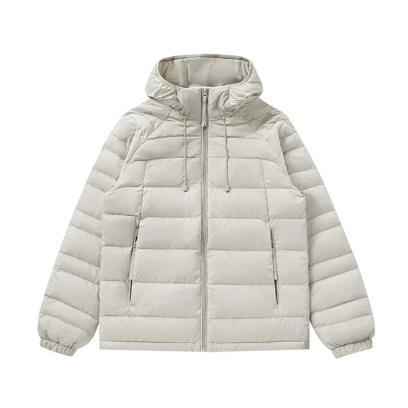 UETEEY Piumino da uomo ultraleggero 90% Piumino d'anatra bianco Cappotto invernale con cappuccio da uomo 2025 Nuovo autunno caldo compressione impacchettabile